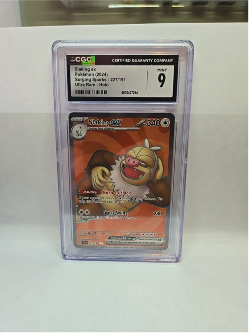 Slaking ex 227/191 Sv08: Surging Sparks Holo CGC 9